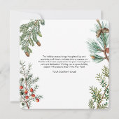 Holiday Pine Cones Business Logo Christmas Kaart (Achterkant)