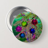 Holiday Pine Decor Ronde Button 7,6 Cm (Voorkant /achterkant)