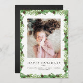 Holiday Pine en Chalkboard | Kerstfoto Feestdagenkaart (Voorkant / Achterkant)