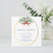 Holiday Pine en Gold Bridal Shower Kaart (Staand voorkant)