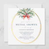 Holiday Pine en Gold Bridal Shower Kaart (Voorkant)