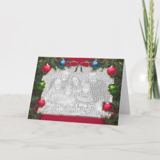 Holiday Pine (foto lijst) Feestdagen Kaart (Voorkant)