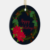 Holiday Pine Wreath | Kerstmis personaliseert het Keramisch Ornament (Rechts)