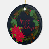 Holiday Pine Wreath | Kerstmis personaliseert het Keramisch Ornament (Links)