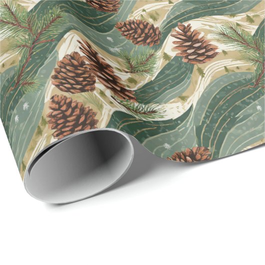 Holiday Pinecone Cadeaupapier (Rol Hoek)