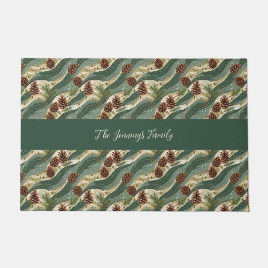 Holiday Pinecone Deurmat (Voorkant)