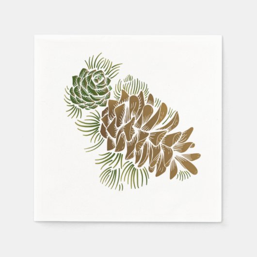 Holiday Pinecone Paper Napkins Servet (Voorkant)