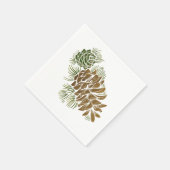 Holiday Pinecone Paper Napkins Servet (Hoek)