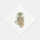 Holiday Pinecone Paper Napkins Servet (Hoek)