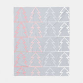 Holiday Pink Grey kerstbomen Modern Fleece Deken (Voorkant)