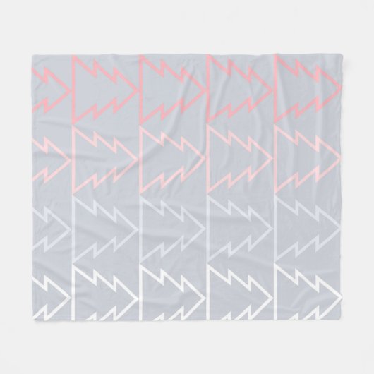 Holiday Pink Grey kerstbomen Modern Fleece Deken (Voorkant (Horizontaal))