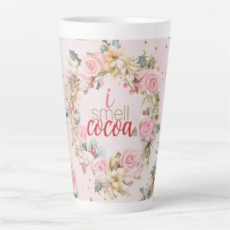 Holiday Pink Merry Christmas Beaux Custom Message Latte Mok