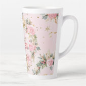 Holiday Pink Merry Christmas Beaux Custom Message Latte Mok (Rechts)