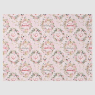 Holiday Pink Merry Notenkraker Beaux Custom Messag Tissuepapier