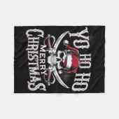 Holiday Pirate Yo Ho Ho Merry Christmas Santa Hat Fleece Deken (Voorkant (Horizontaal))