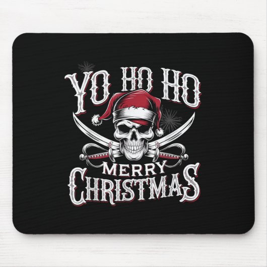 Holiday Pirate Yo Ho Ho Merry Christmas Santa Hat  Muismat (Voorkant)