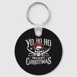 Holiday Pirate Yo Ho Ho Merry Christmas Santa Hat  Sleutelhanger