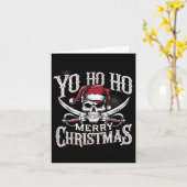 Holiday Pirate Yo Ho Ho Merry Kerstkerstkerstkerst Kaart (Gele Bloem)