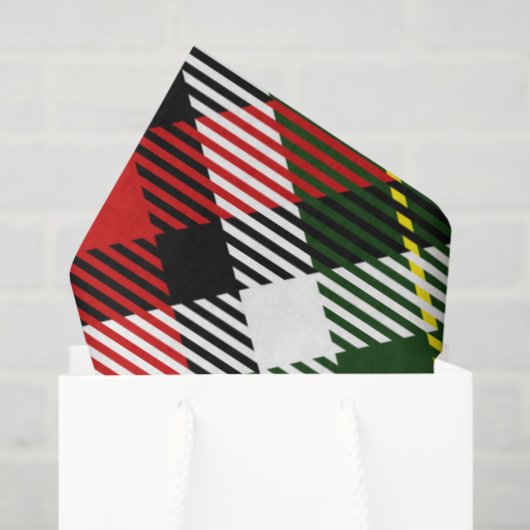 Holiday Plaid Classic Preppy Kleurrijk Feestelijk Tissuepapier (Cadeauzakje)