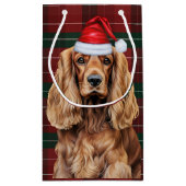 Holiday Plaid Cocker Spaniel Christmas Dog  Klein Cadeauzakje (Achterkant)