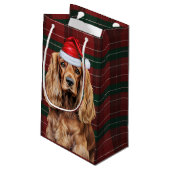 Holiday Plaid Cocker Spaniel Christmas Dog  Klein Cadeauzakje (Achterkant Gekanteld)