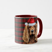 Holiday Plaid Cocker Spaniel Christmas Santa Dog Mok (Voorkant rechts)