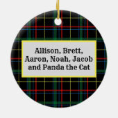 Holiday Plaid gepersonaliseerd keramisch Ornament (Achterkant)