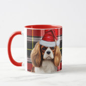 Holiday Plaid King Charles Spaniel Kersthond Mok (Links)