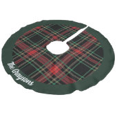 Holiday Plaid Personalized Christmas Tree Skirt Imitatie Linnen Kerstboom Kleed (Gekanteld)