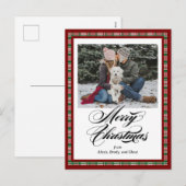 Holiday Plaid Photo Christmas Card Feestdagenkaart (Voorkant / Achterkant)