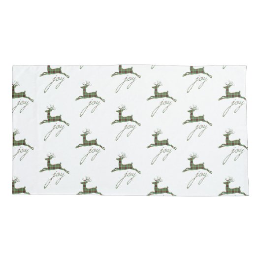 Holiday Plaid Rendier Kussensloop-King Size Kussensloop (Achterkant)