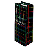 Holiday Plaid Wine Gift Bag Wijn Cadeautas (Voorkant Gekanteld)
