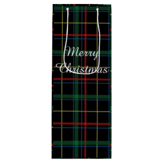Holiday Plaid Wine Gift Bag Wijn Cadeautas