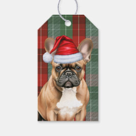 Holiday Plaid with a French Bulldog Christmas Cadeaulabel