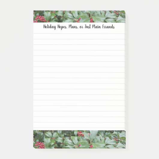 Holiday Plans Hopst List Holly verlaat bessen Post-it® Notes (Voorkant)
