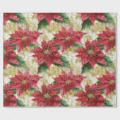 Holiday Poinsettia Cadeaupapier (Vlak)