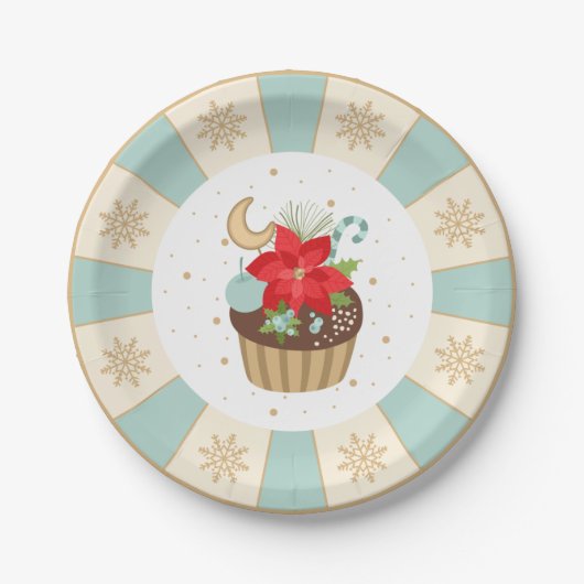 Holiday Poinsettia Cupcake Bord (Voorkant)
