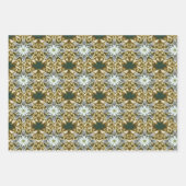 Holiday Poinsettia Fractal Patroon Inpakpapier Vel (Voorkant 2)