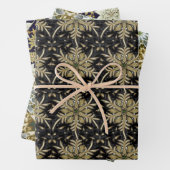 Holiday Poinsettia Fractal Patroon Inpakpapier Vel (In situ)