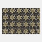 Holiday Poinsettia Fractal Patroon Inpakpapier Vel (Voorkant)