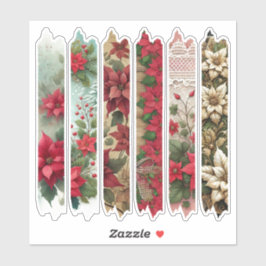 Holiday Poinsettia grenst aan Washi Tape Planner Sticker