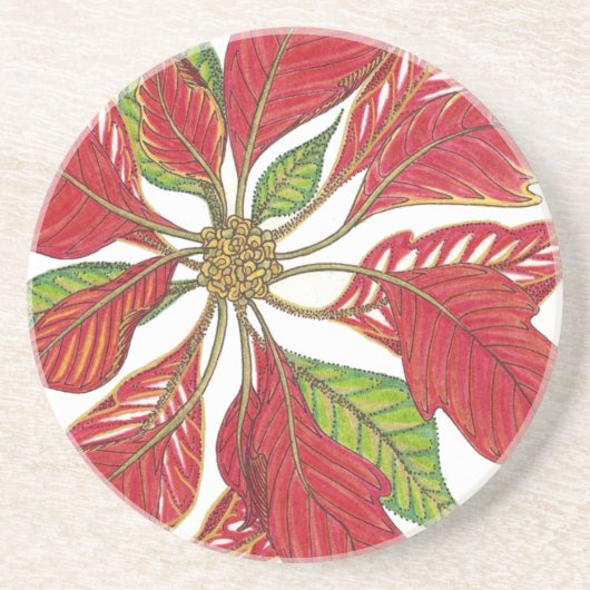Holiday Poinsettia Onderzetter (Voorkant)