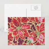 Holiday Poinsettia Red Gold Pink Burgundy Briefkaa Feestdagenkaart (Voorkant / Achterkant)