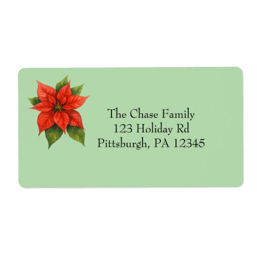 Holiday Poinsettia shipping Etiket (Voorkant)