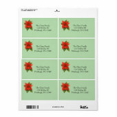 Holiday Poinsettia shipping Etiket (Full Sheet)