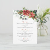 Holiday Poinsettia Wedding 4,5-inch x 6,25-inch me Menu (Staand voorkant)
