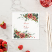 Holiday Poinsettia Wedding Paper Napkins Servet (Insitu)
