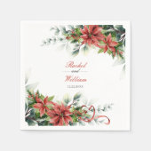 Holiday Poinsettia Wedding Paper Napkins Servet (Voorkant)