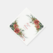 Holiday Poinsettia Wedding Paper Napkins Servet (Hoek)