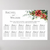 Holiday Poinsettia Wedding Seding Chart Poster (Voorkant)